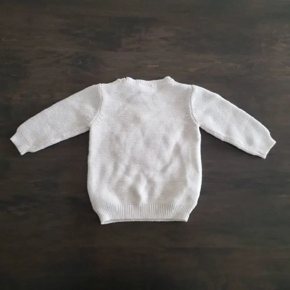 Seed Baby Ivory Bear Sweater Size 6-12m NZ Brand